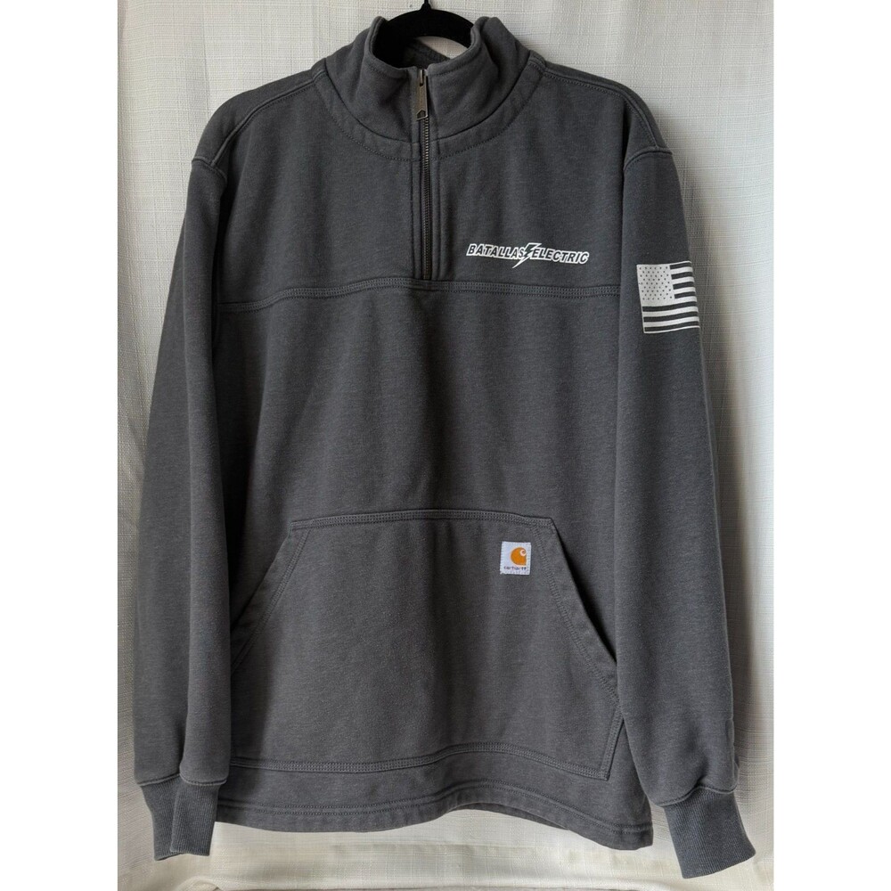 Carhartt Men’s M Rain Defender 1/4 Zip Sweatshirt Gray Battallas Electric USA Fl